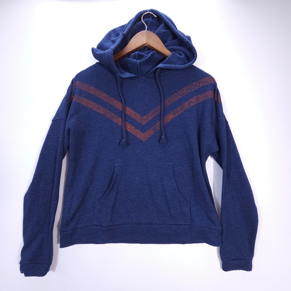 Chicago Bears Hoodie NFL Team Apparel Womens Medium Blue Pullover Sweatshirt EUC